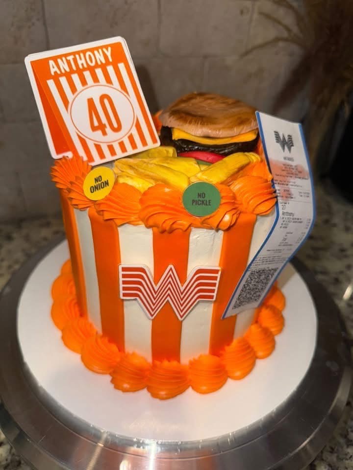 Whataburger themed birthday cake