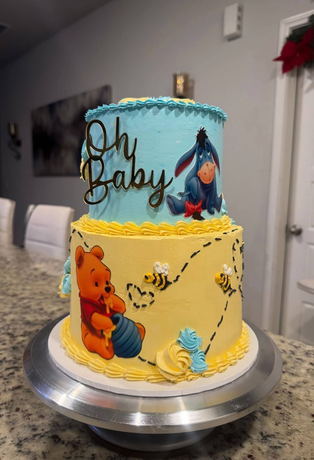 Custom Winnie the Pooh two-tier cake
